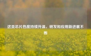 这类芯片热度持续升温，研发和应用新进展不断