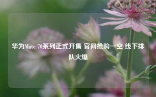 华为Mate 70系列正式开售 官网抢购一空 线下排队火爆