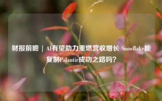 财报前瞻 | AI有望助力重燃营收增长 Snowflake能复制Palantir成功之路吗？