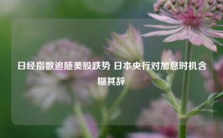 日经指数追随美股跌势 日本央行对加息时机含糊其辞