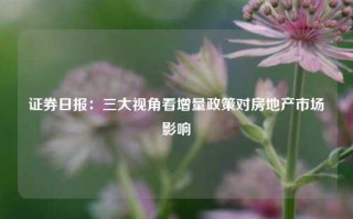 证券日报：三大视角看增量政策对房地产市场影响