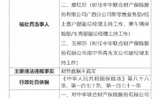 中华财险广西分公司被罚50万元：因财务数据不真实