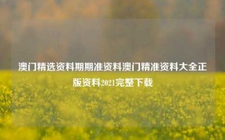 澳门精选资料期期准资料澳门精准资料大全正版资料2021完整下载