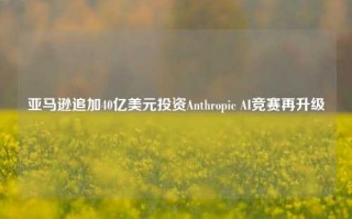 亚马逊追加40亿美元投资Anthropic AI竞赛再升级