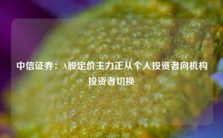 中信证券：A股定价主力正从个人投资者向机构投资者切换