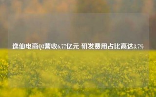 逸仙电商Q3营收6.77亿元 研发费用占比高达3.7%