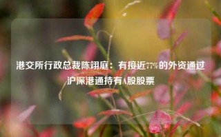 港交所行政总裁陈翊庭：有接近77%的外资通过沪深港通持有A股股票