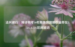 法兴银行：预计明年10年期美国国债收益率在3.75%-4.75%区间波动