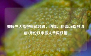 美股三大指数集体收跌，纳指、标普500指数均创9月份以来最大单周跌幅