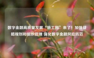 数字金融高质量发展“施工图”来了！加强战略规划和组织管理 强化数字金融风险防范