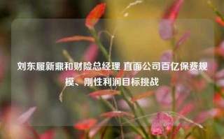 刘东履新鼎和财险总经理 直面公司百亿保费规模、刚性利润目标挑战