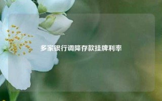 多家银行调降存款挂牌利率