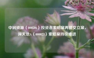 中润资源（000506）投资者索赔案再提交立案，深天地A（000023）索赔案持续推进