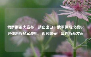 俄罗斯重大宣布，禁止出口！俄军伊斯坎德尔导弹击毁乌军战机，视频曝光！泽连斯基发声