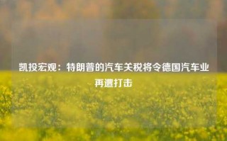 凯投宏观：特朗普的汽车关税将令德国汽车业再遭打击