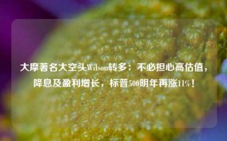 大摩著名大空头Wilson转多：不必担心高估值，降息及盈利增长，标普500明年再涨11%！