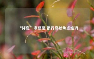 “降息”潮蔓延 银行息差焦虑难消