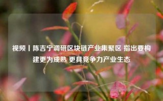 视频丨陈吉宁调研区块链产业集聚区 指出要构建更为成熟 更具竞争力产业生态