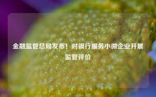 金融监管总局发布！对银行服务小微企业开展监管评价