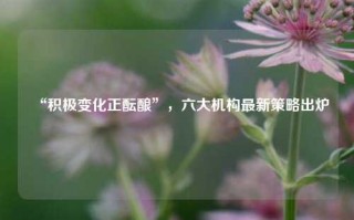 “积极变化正酝酿”，六大机构最新策略出炉