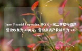 Intact Financial Corporation (IFCZF)：第三季度每股净营业收益为1.01美元，营业净资产收益率为15.8%