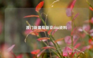 澳门新葡萄新京8883资料