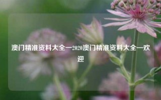 澳门精准资料大全一2020澳门精准资料大全—欢迎