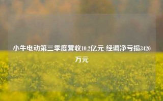 小牛电动第三季度营收10.2亿元 经调净亏损3420万元