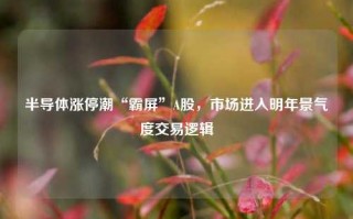 半导体涨停潮“霸屏”A股，市场进入明年景气度交易逻辑