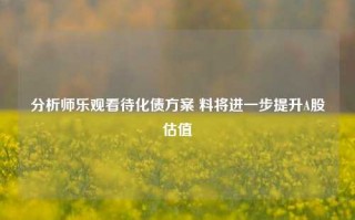 分析师乐观看待化债方案 料将进一步提升A股估值