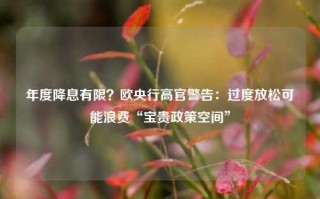 年度降息有限？欧央行高官警告：过度放松可能浪费“宝贵政策空间”