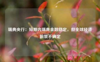 瑞典央行：短期内瑞典金融稳定，但全球经济前景不确定