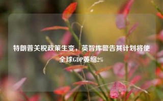 特朗普关税政策生变，英智库警告其计划将使全球GDP萎缩2%