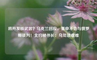 将开发核武器？乌克兰回应，重申不会与俄罗斯谈判！北约秘书长：乌处境艰难