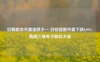 日韩股市开盘涨跌不一 日经指数开盘下跌0.99% 韩国三星电子股价大涨