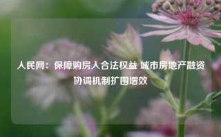 人民网：保障购房人合法权益 城市房地产融资协调机制扩围增效