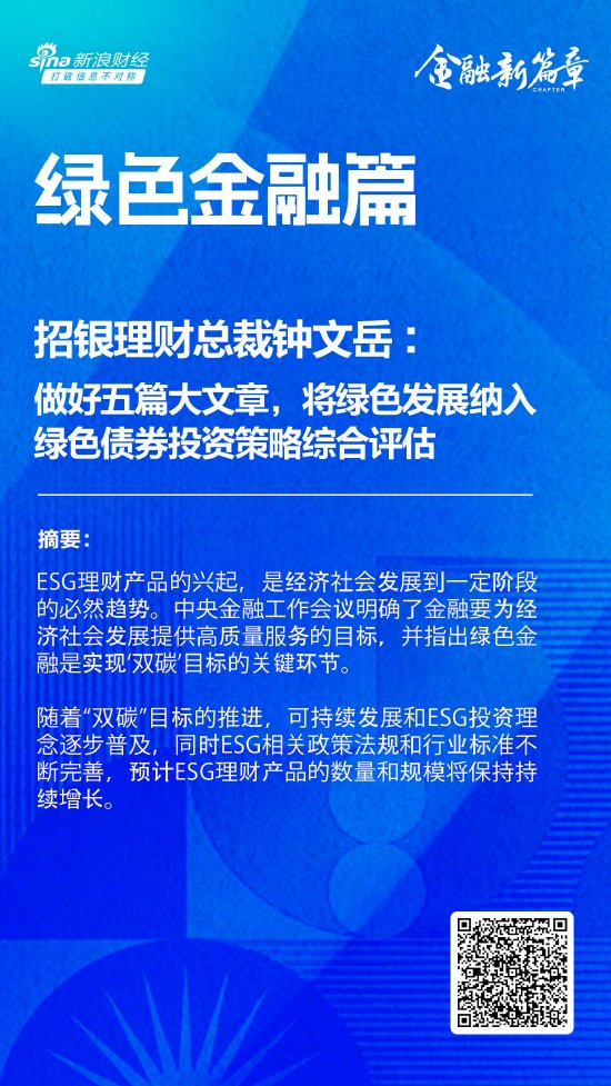 招银理财总裁钟文岳：做好五篇大文章，将绿色发展纳入绿色债券投资策略综合评估-第1张图片-特色小吃做法