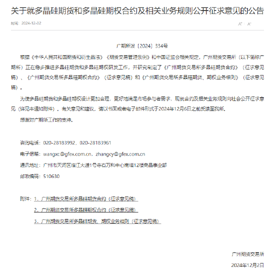 广期所就多晶硅期货和期权规则征求意见-第2张图片-特色小吃做法