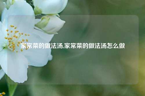 家常菜的做法汤,家常菜的做法汤怎么做