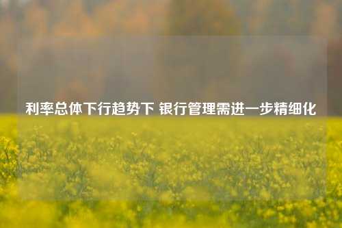 利率总体下行趋势下 银行管理需进一步精细化  第1张