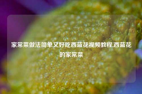 家常菜做法简单又好吃西蓝花视频教程,西蓝花的家常菜