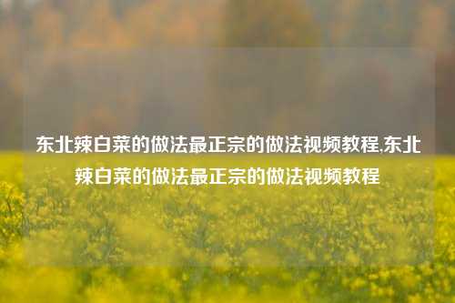 东北辣白菜的做法最正宗的做法视频教程,东北辣白菜的做法最正宗的做法视频教程  第1张