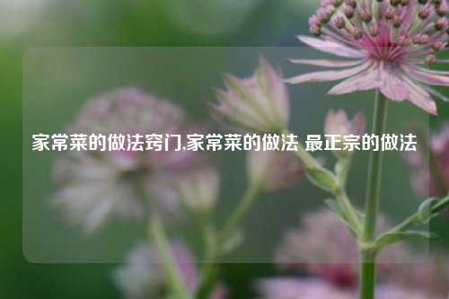 家常菜的做法窍门,家常菜的做法 最正宗的做法  第1张