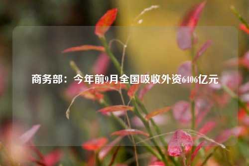 商务部：今年前9月全国吸收外资6406亿元  第1张