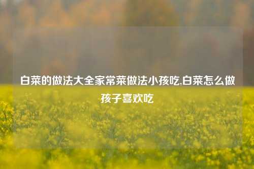 白菜的做法大全家常菜做法小孩吃,白菜怎么做孩子喜欢吃  第1张