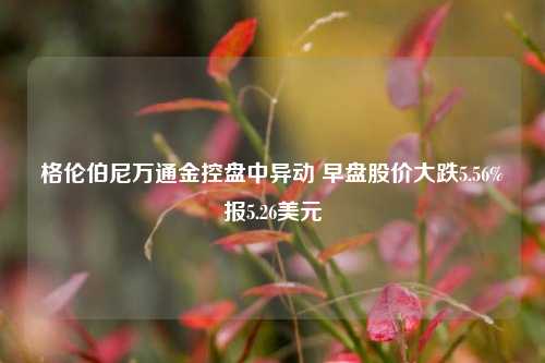 格伦伯尼万通金控盘中异动 早盘股价大跌5.56%报5.26美元  第1张