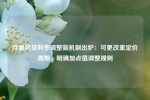 存量房贷利率调整新机制出炉：可更改重定价周期，明确加点值调整规则  第1张