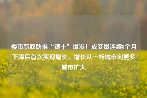 楼市新政助推“银十”爆发！成交量连续8个月下降后首次实现增长，增长从一线城市向更多城市扩大