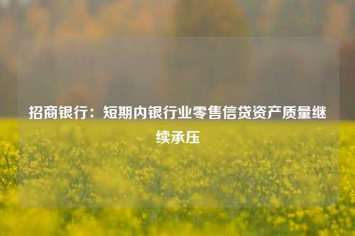 招商银行：短期内银行业零售信贷资产质量继续承压