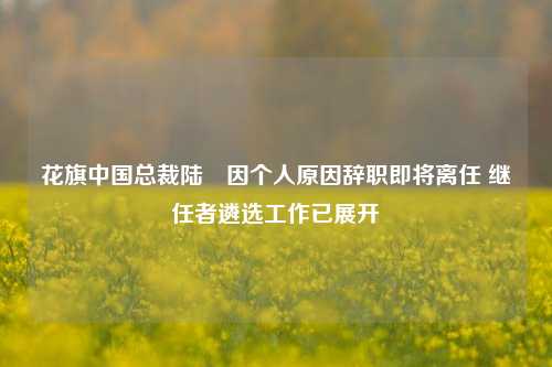 花旗中国总裁陆烜因个人原因辞职即将离任 继任者遴选工作已展开